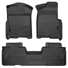 2009-2014 Ford F150 SuperCab Front & 2nd Seat Floor Liners - Black