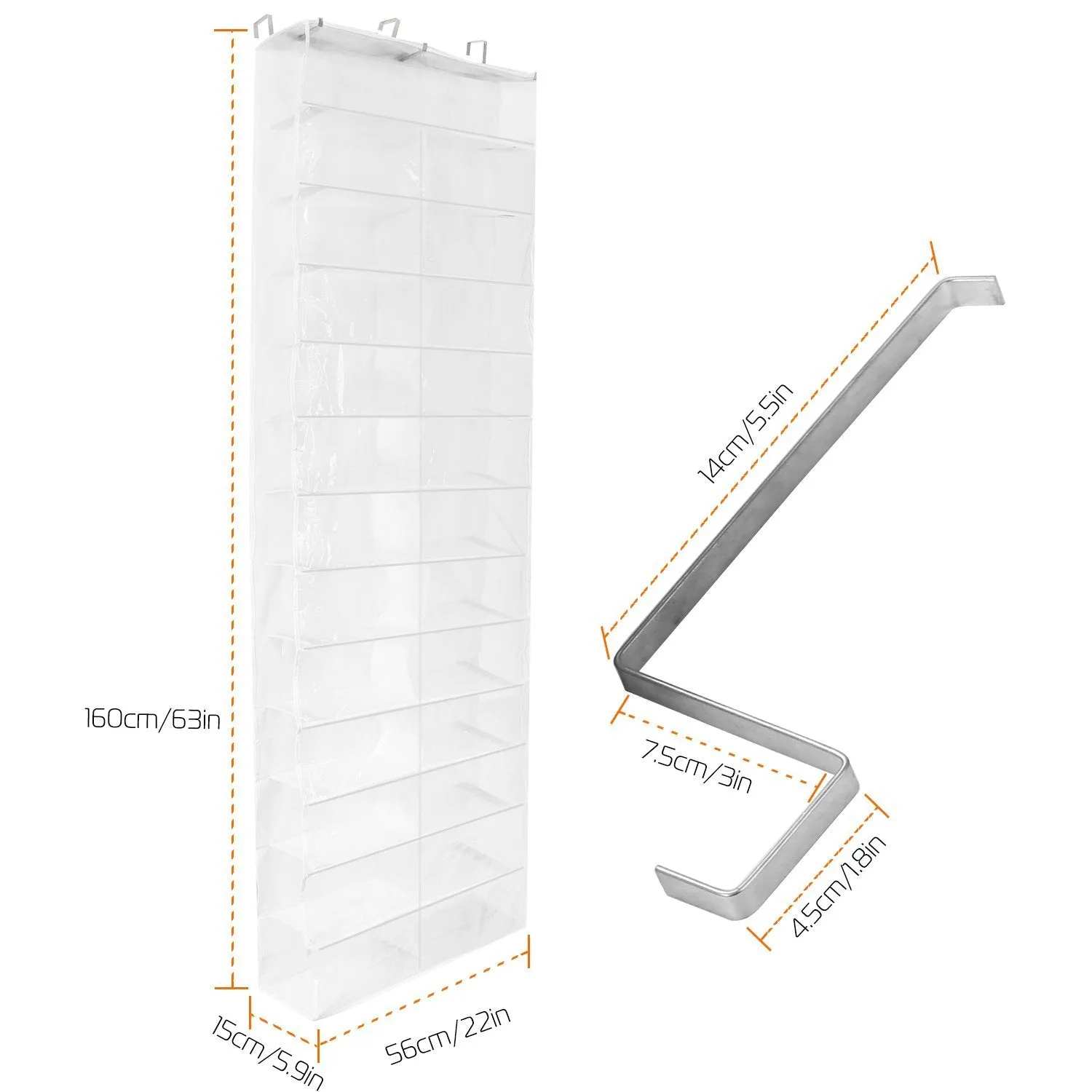 26 Pockets Over the Door Shoe Rack