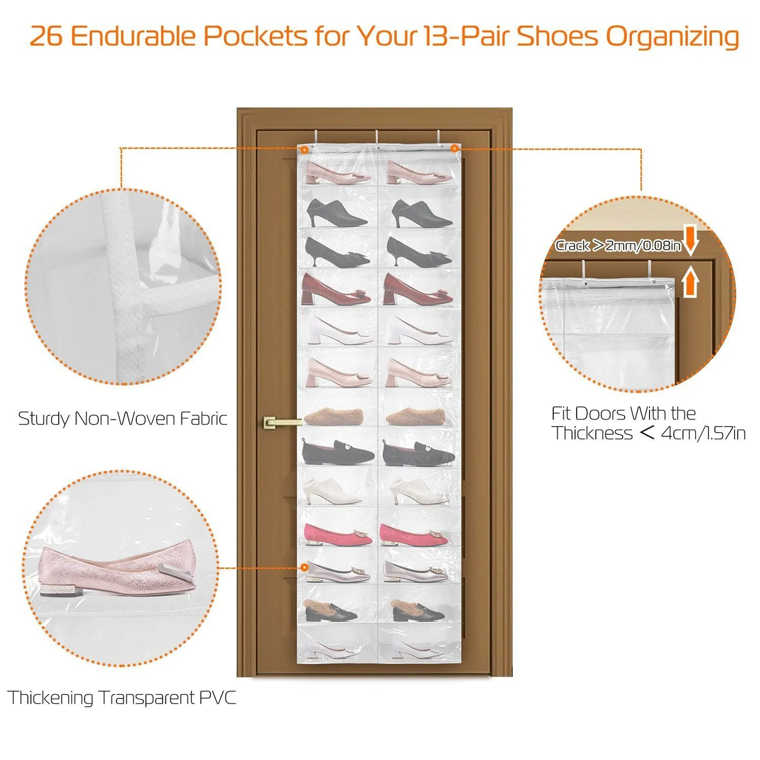 26 Pockets Over the Door Shoe Rack