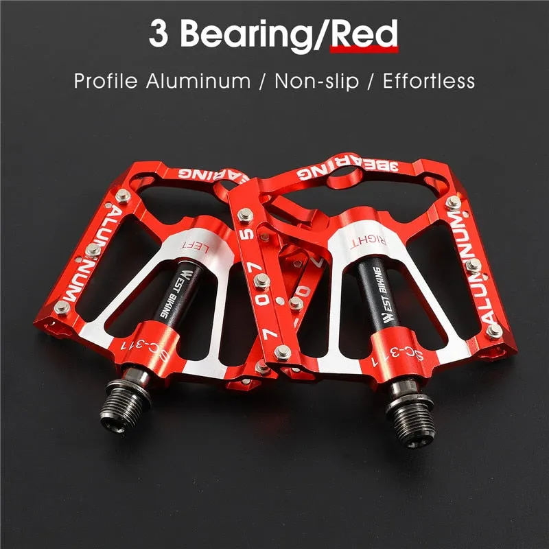 3 Bearings Bicycle Pedals Ultralight Anti-slip CNC BMX MTB Road Bike Pedal Cycling Sealed Bearing Bike Pedals