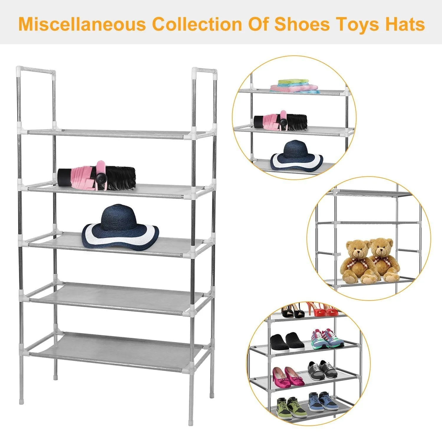 5-Tiers Shoe Rack Shelves 15 Pairs Shoe Oraganizer