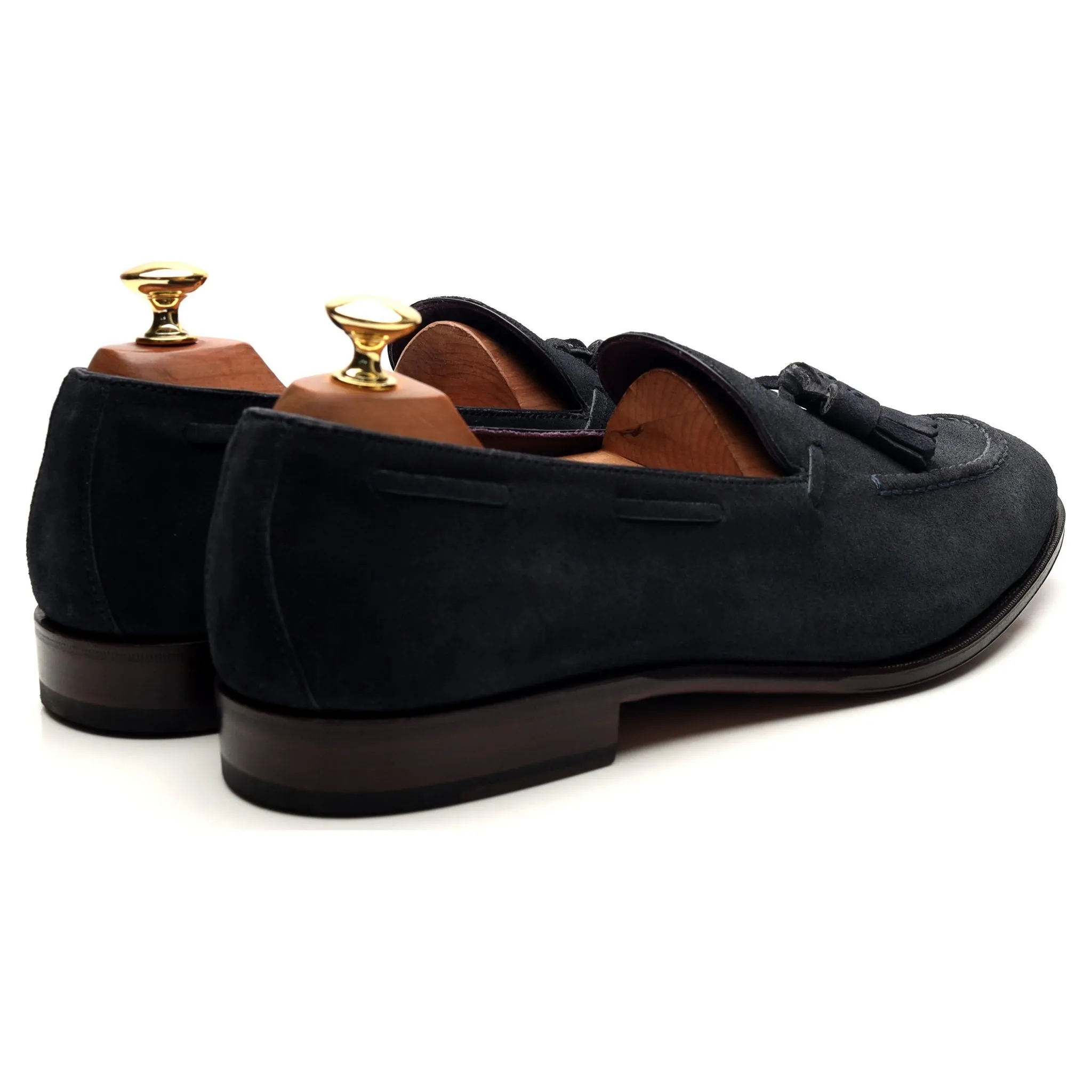 '80215' Navy Blue Suede Tassel Loafers UK 9.5