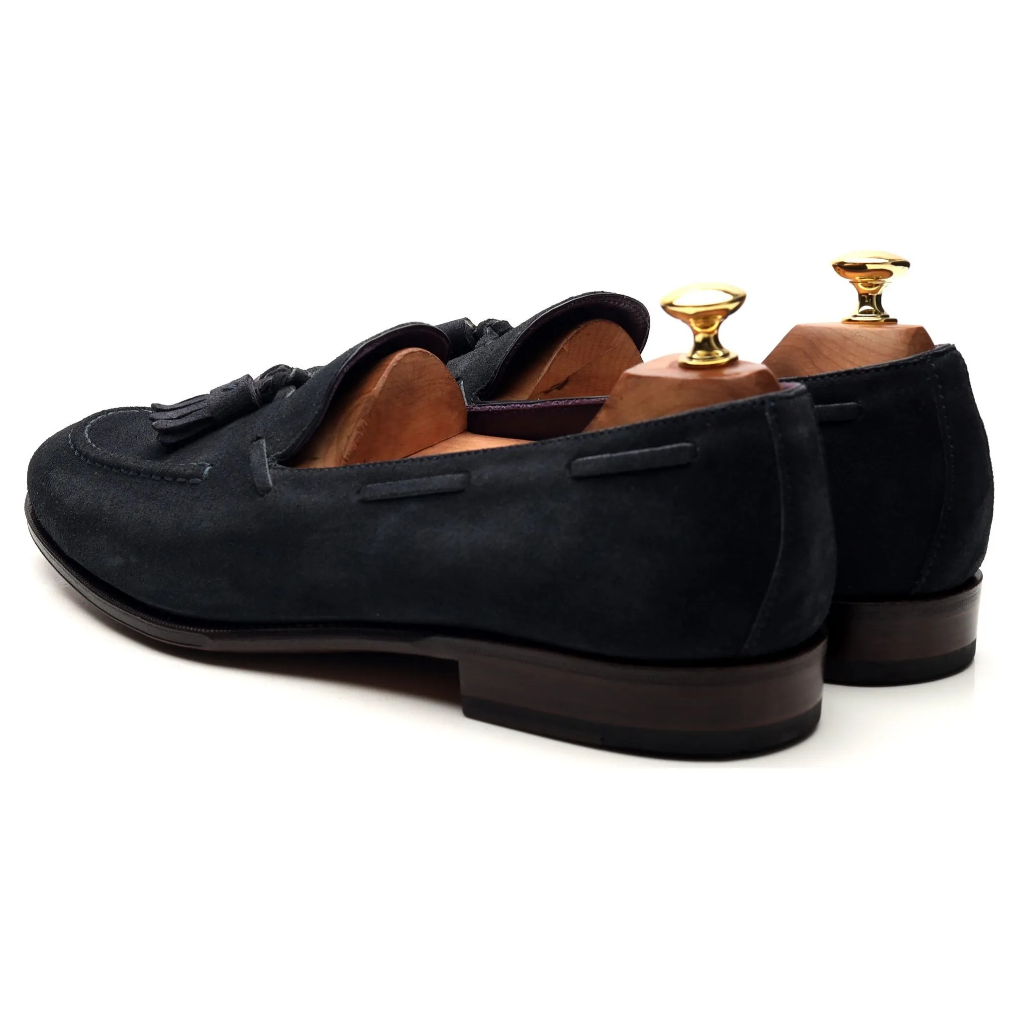 '80215' Navy Blue Suede Tassel Loafers UK 9.5