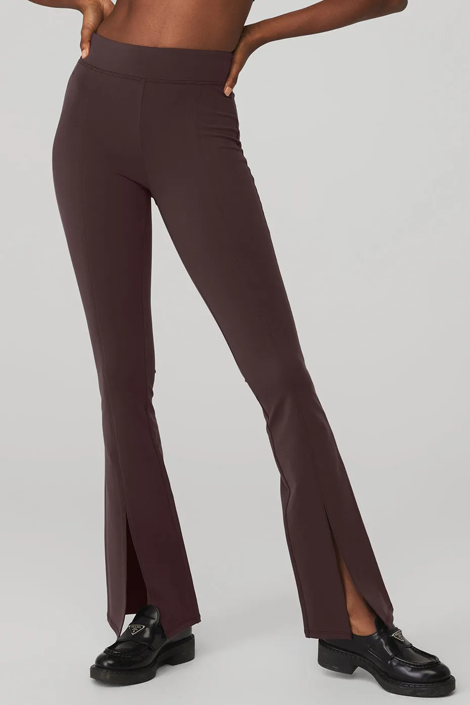 Airbrush High-Waist Flutter Legging - Raisin