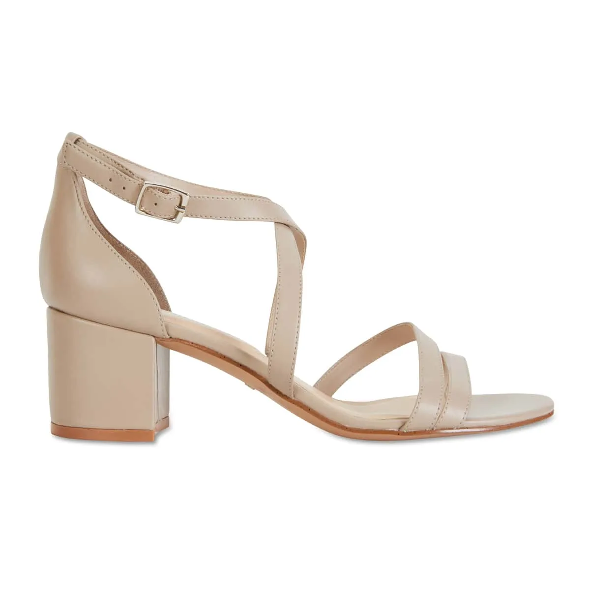 Andie Heel in Nude Leather