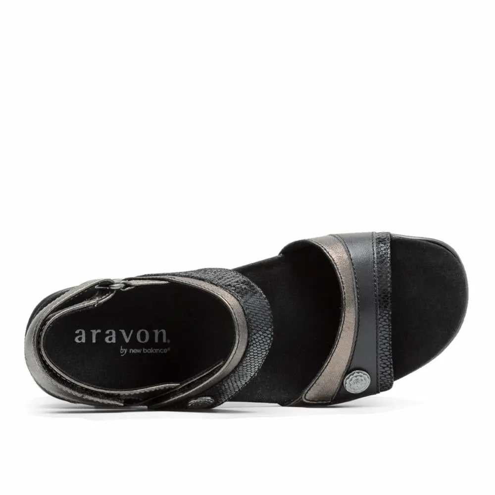 Aravon POWER COMFORT SANDALS KATHERINE BLACK/MULTI