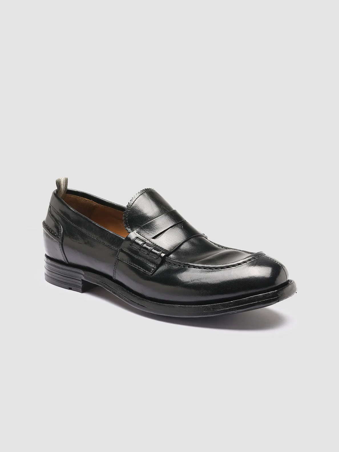 BALANCE 011 - Black Leather Penny Loafers