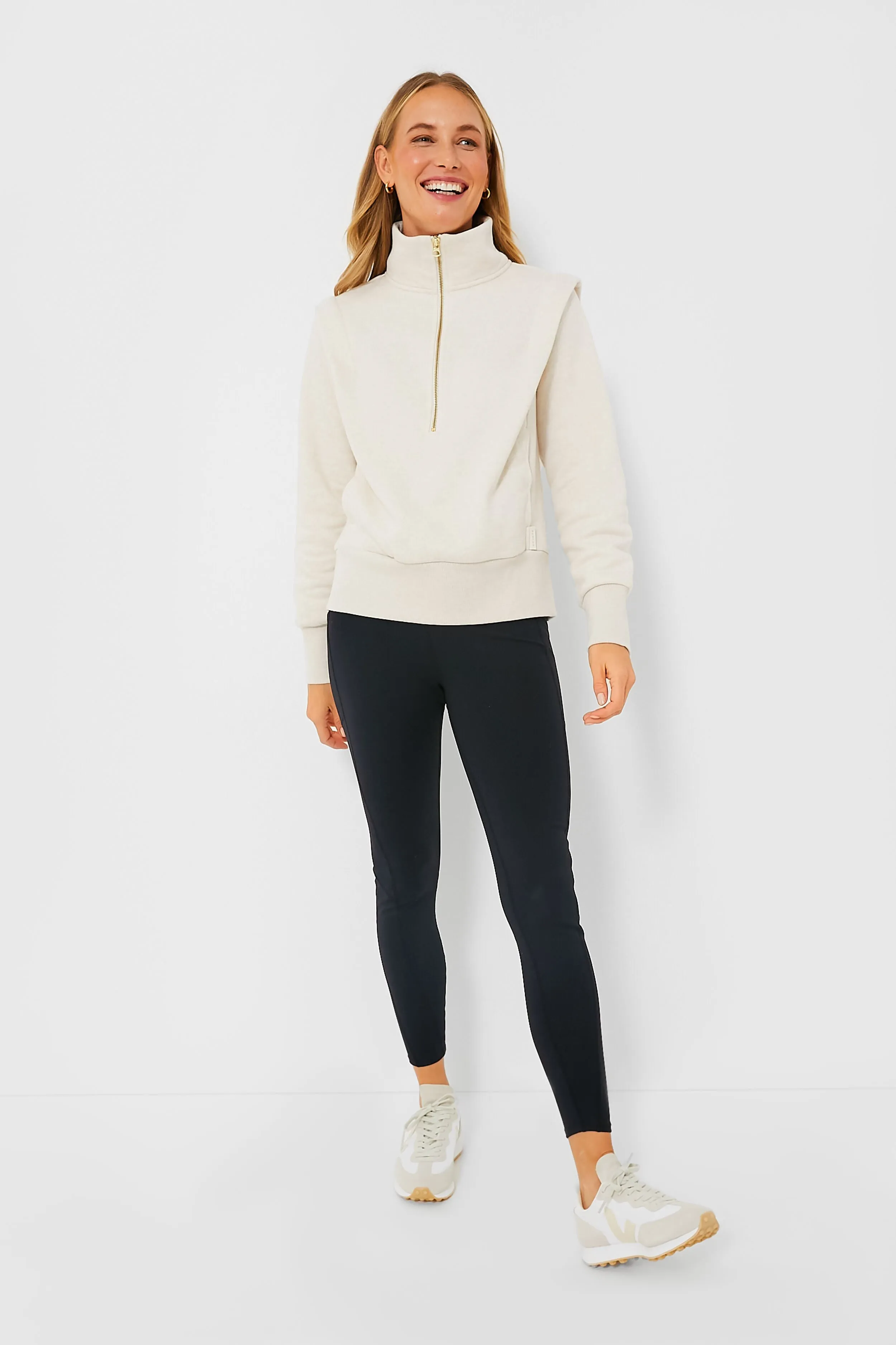 Birch Marl Darah Half Zip Sweat