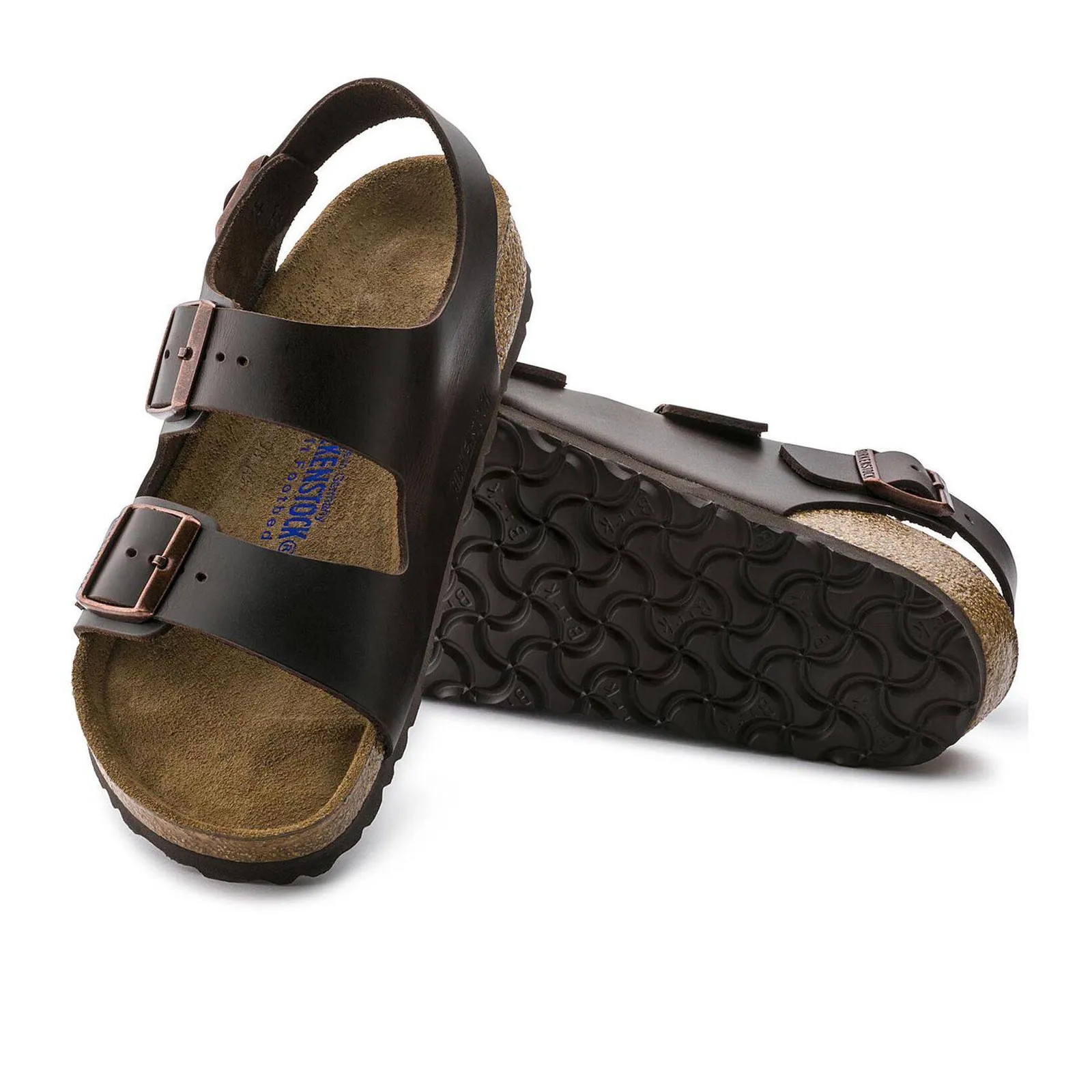 Birkenstock Milano Soft Footbed Backstrap Sandal (Unisex) - Amalfi Brown Leather