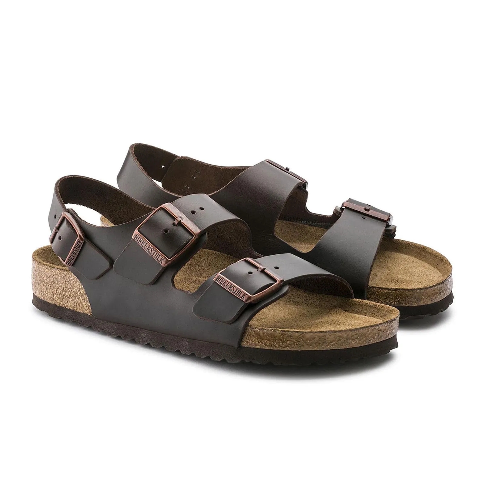 Birkenstock Milano Soft Footbed Backstrap Sandal (Unisex) - Amalfi Brown Leather