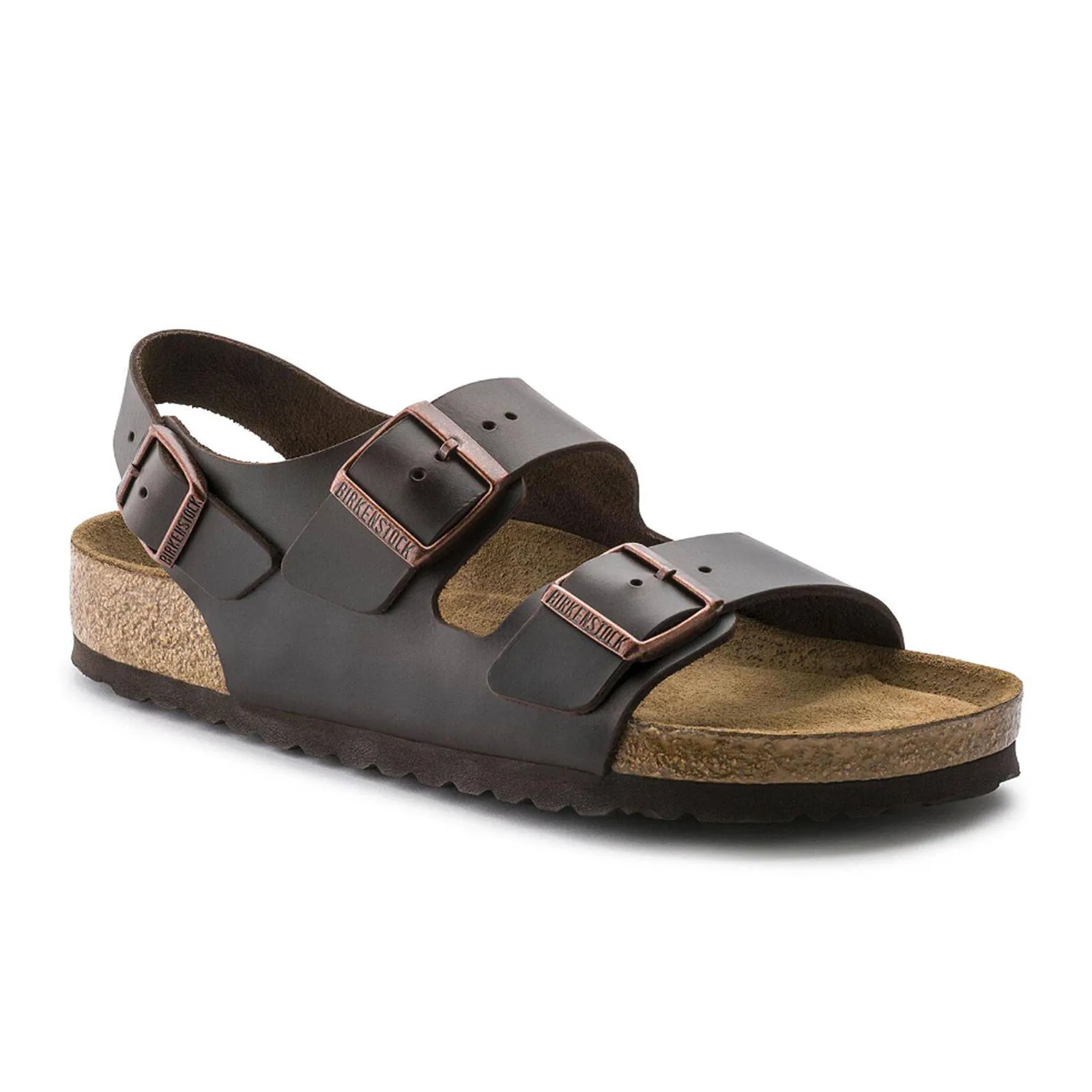 Birkenstock Milano Soft Footbed Backstrap Sandal (Unisex) - Amalfi Brown Leather