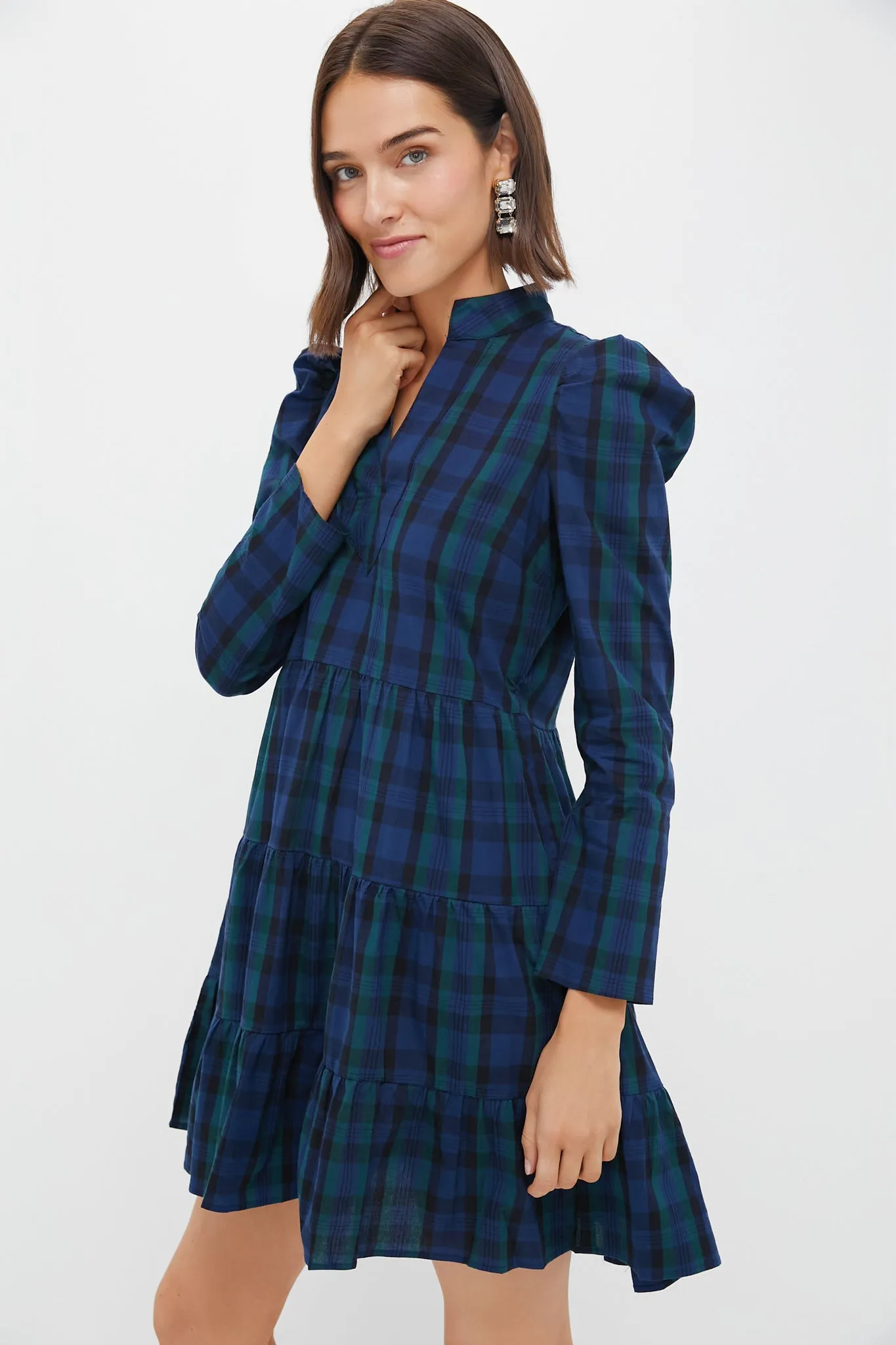 Blackwatch Long Sleeve Tunic Flare Dress