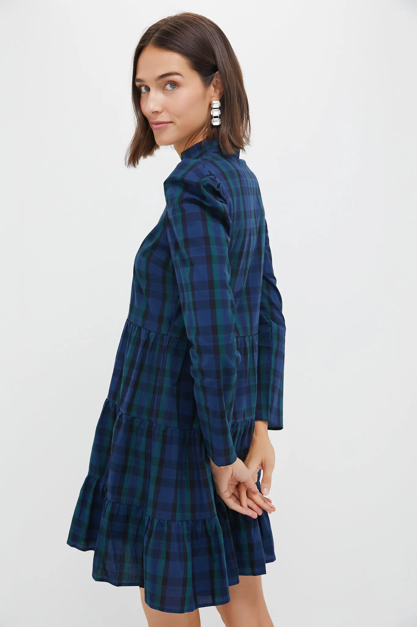 Blackwatch Long Sleeve Tunic Flare Dress