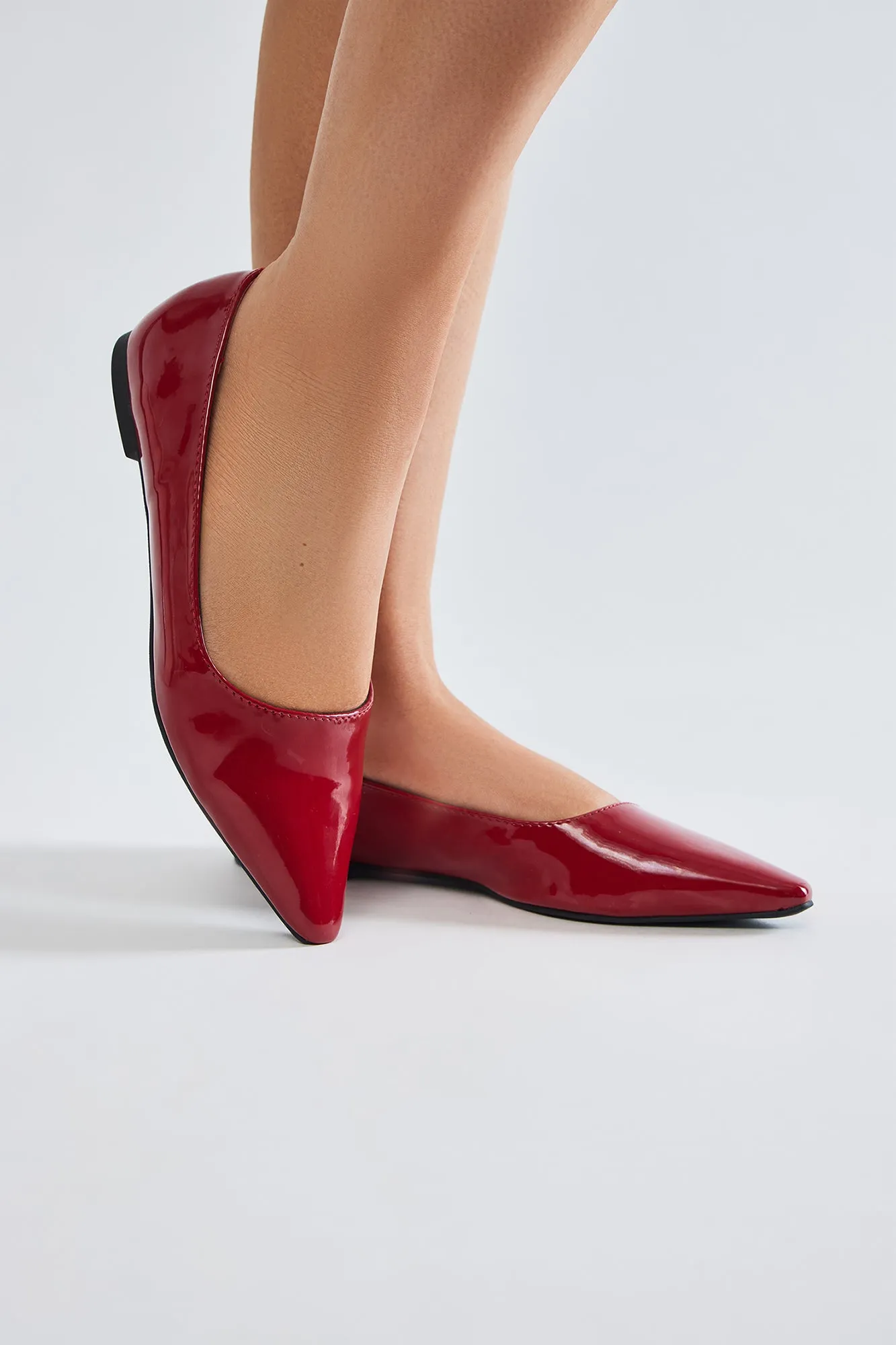 Blaire Pointed Toe Flats - Red