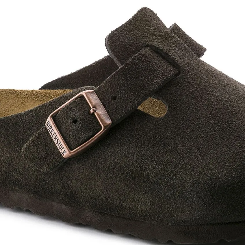 Boston Soft Footbed Suede Leather (Wide) (Mocha)