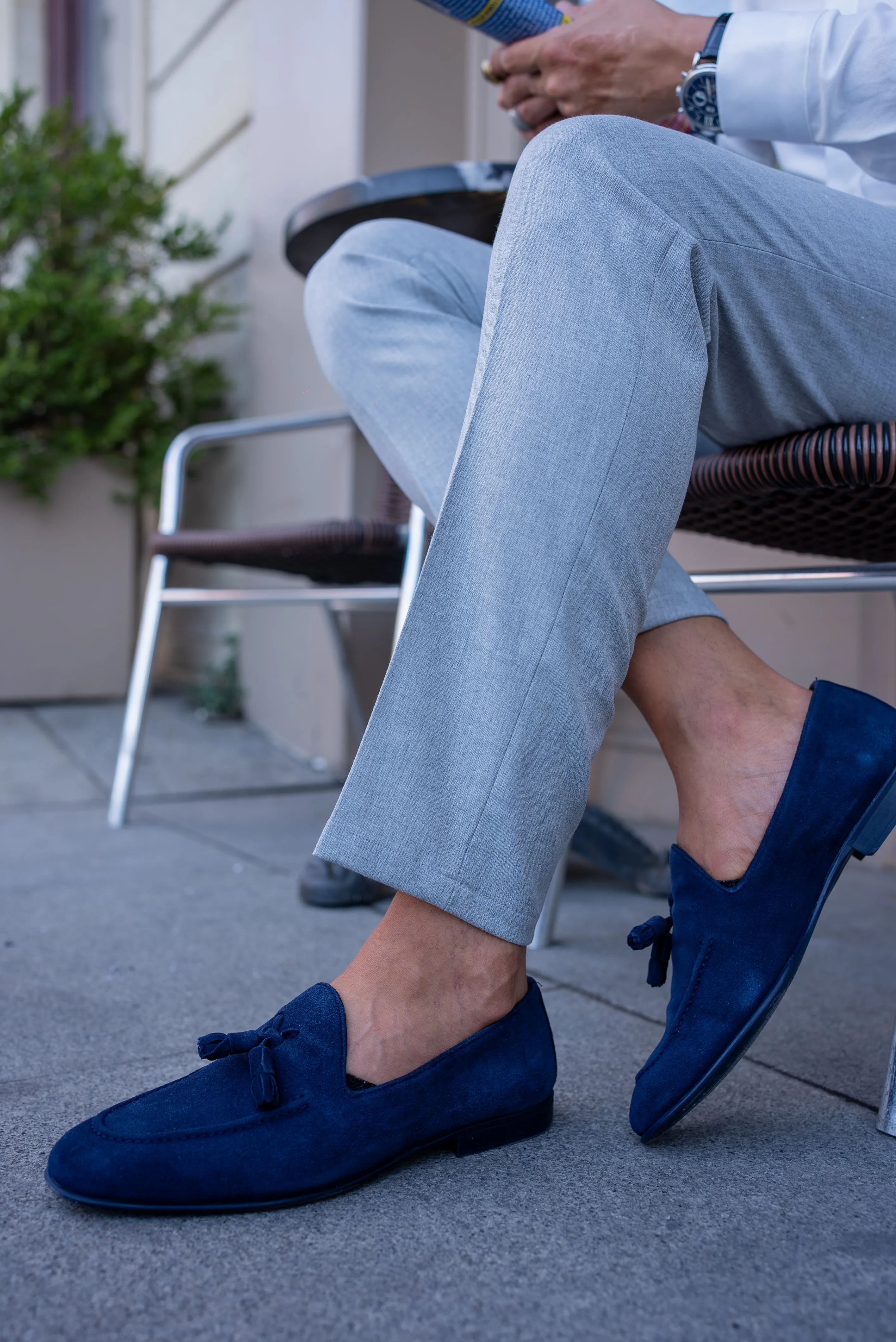 Brabion Bravo Navy Blue Suede Loafers - Elegant Comfort for Every Occasion