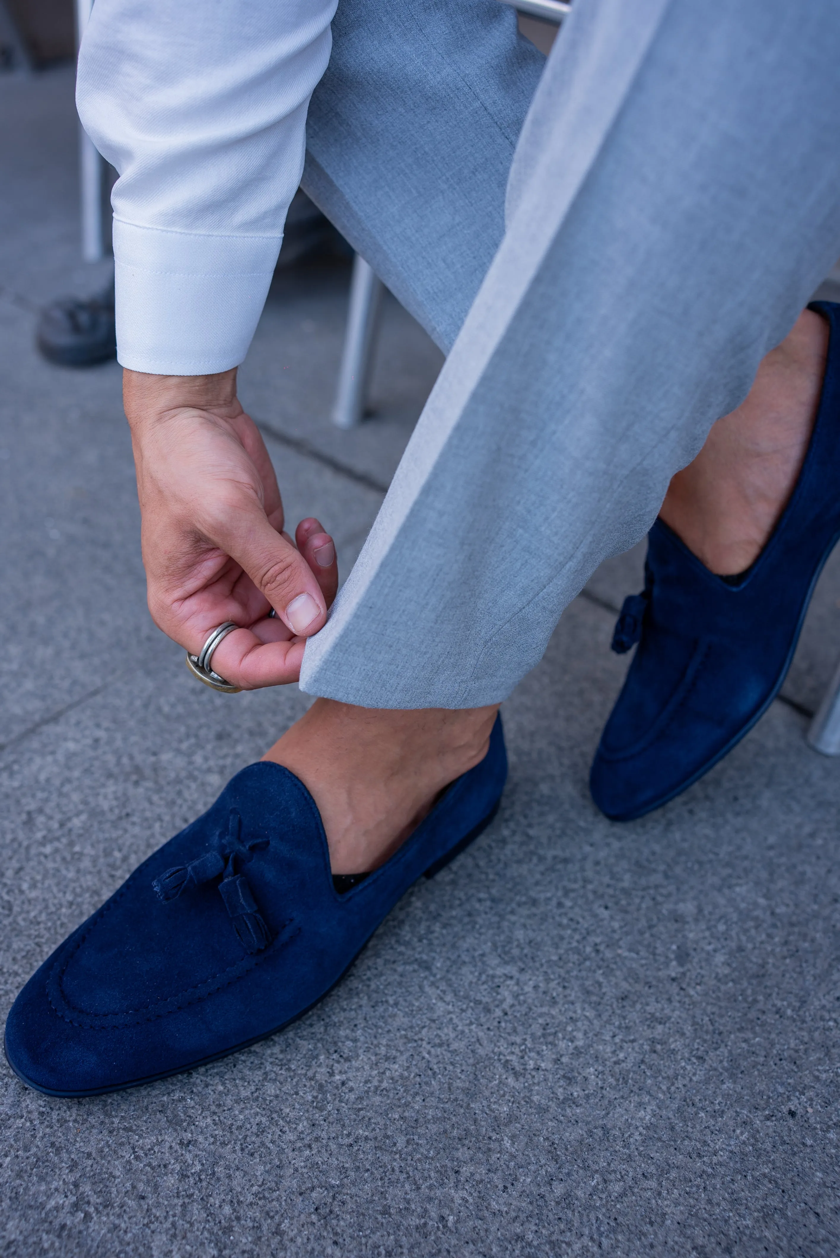 Brabion Bravo Navy Blue Suede Loafers - Elegant Comfort for Every Occasion