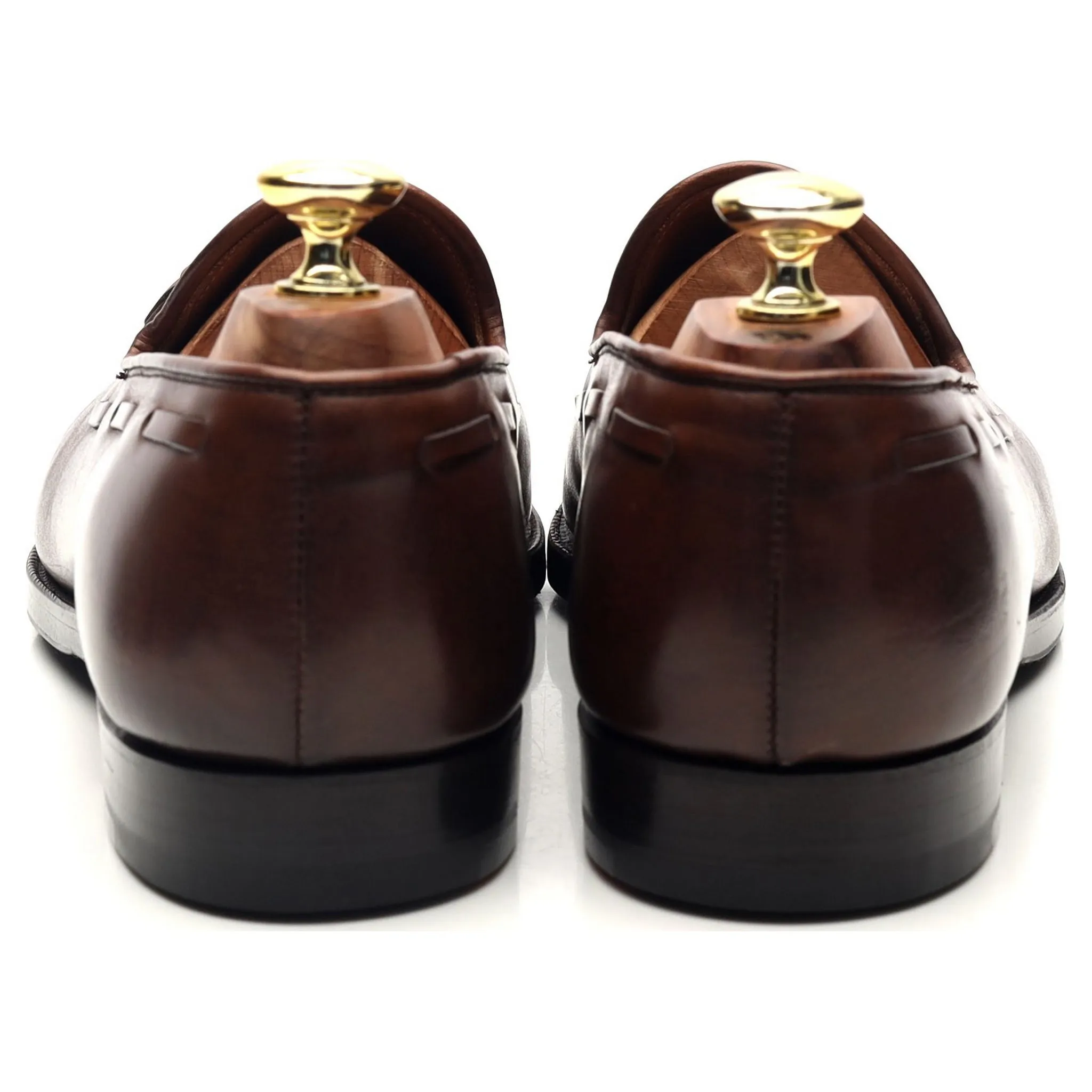 'Cavendish 2' Dark Brown Leather Tassel Loafers UK 7 E