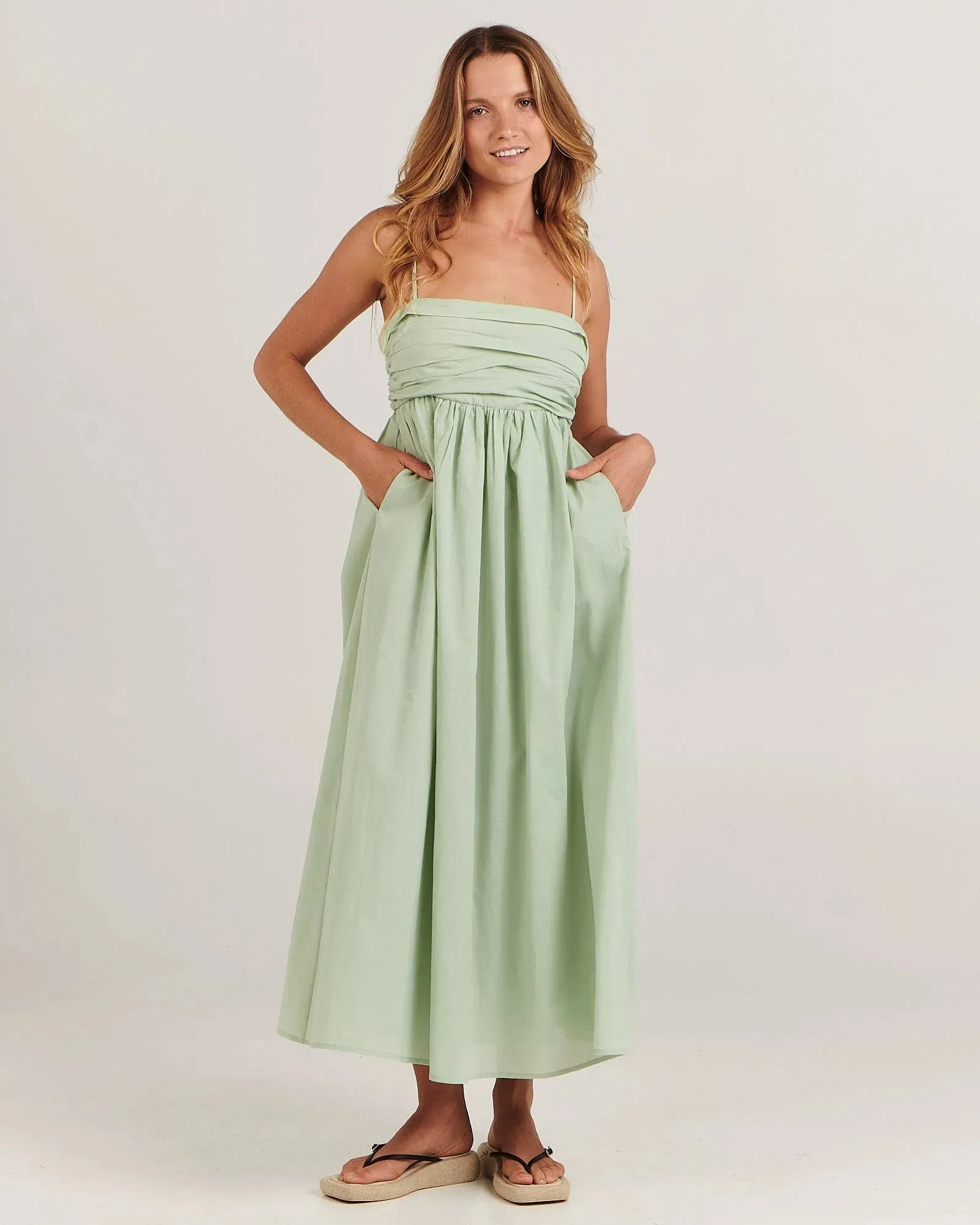 CHARLIE HOLIDAY MAPLE MIDI DRESS - MINT