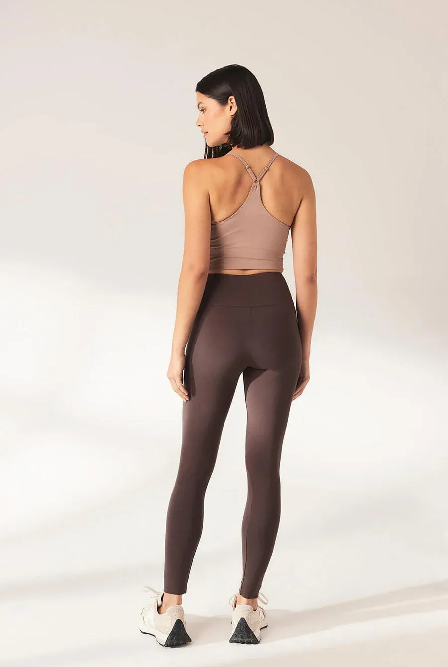 Curve Lightweight Everyday High Waisted Leggings - Espresso Brown