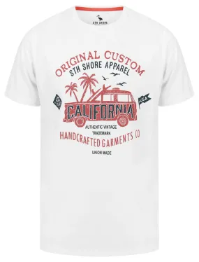 Custom Van Motif Cotton Jersey T-Shirt in Optic White - South Shore