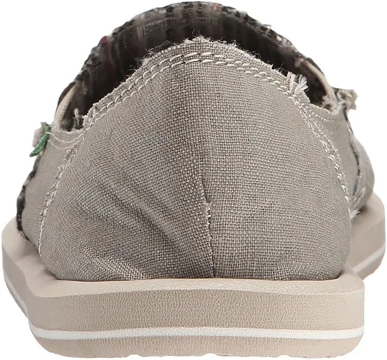 Donna Hemp Sanuk Loafers, Olive Gray