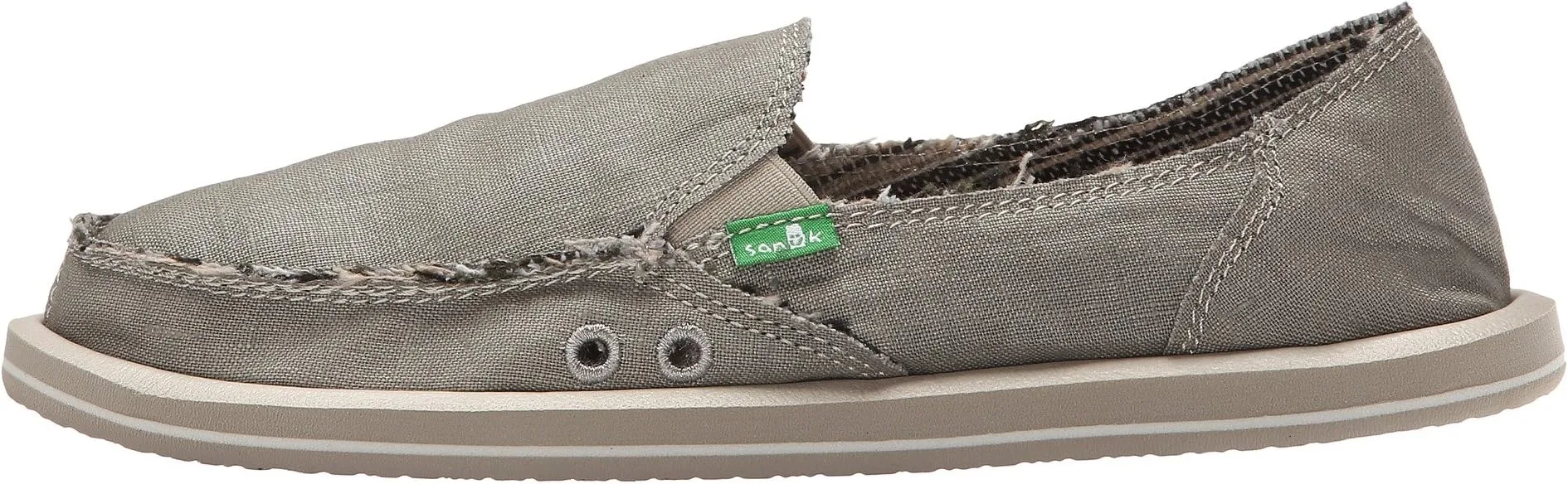 Donna Hemp Sanuk Loafers, Olive Gray