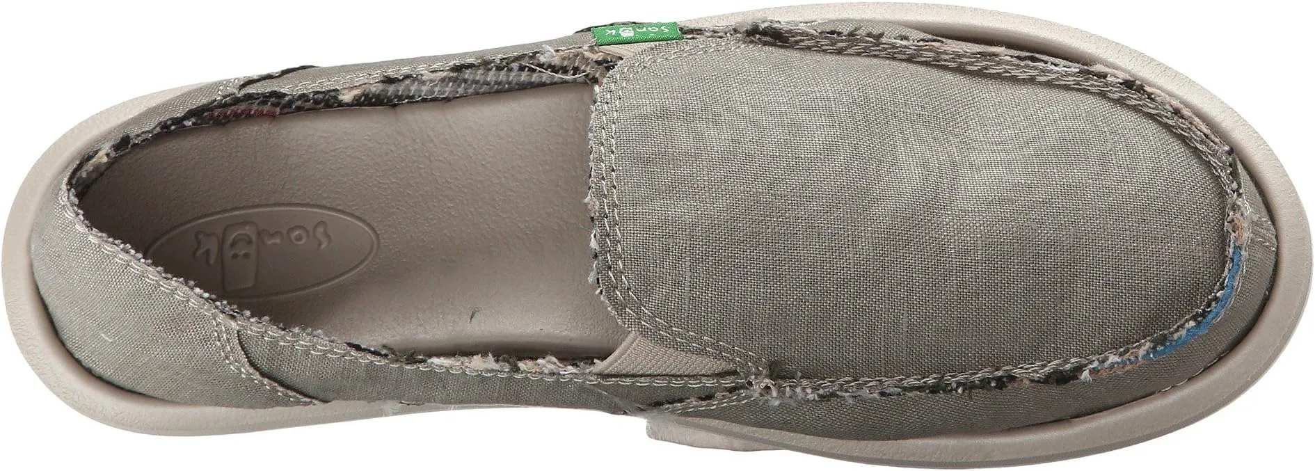 Donna Hemp Sanuk Loafers, Olive Gray