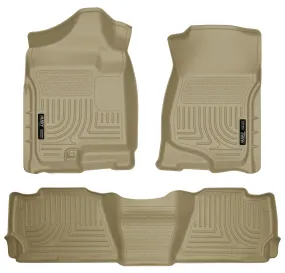 Escalade ESV, EXT / Avalanche / Suburban / Yukon XL Front & 2nd Seat Floor Liners - Tan