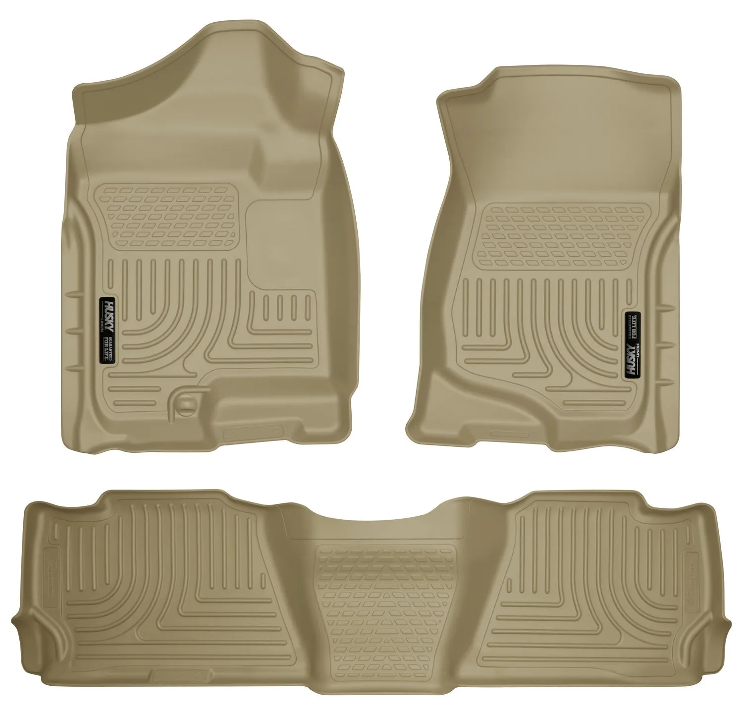 Escalade ESV, EXT / Avalanche / Suburban / Yukon XL Front & 2nd Seat Floor Liners - Tan