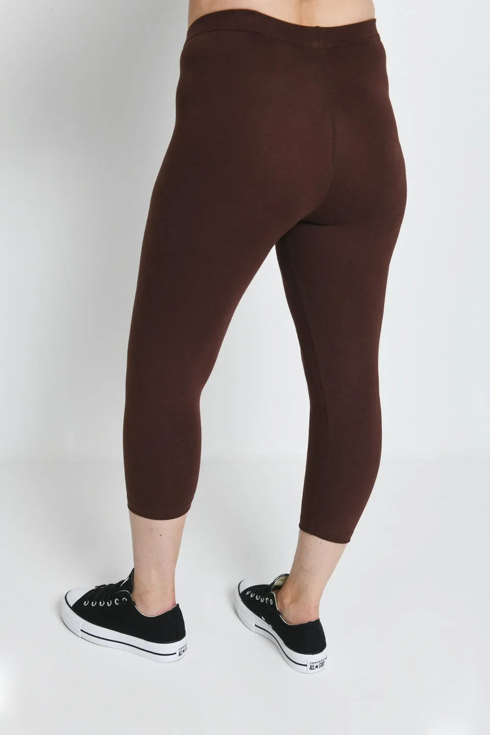 Everyday Cropped Leggings - Chocolate Brown