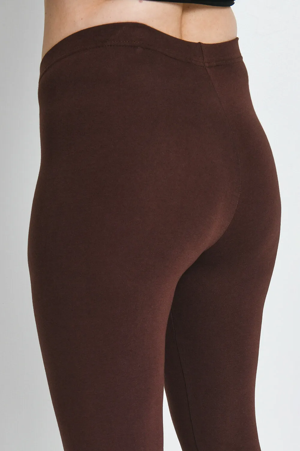 Everyday Cropped Leggings - Chocolate Brown