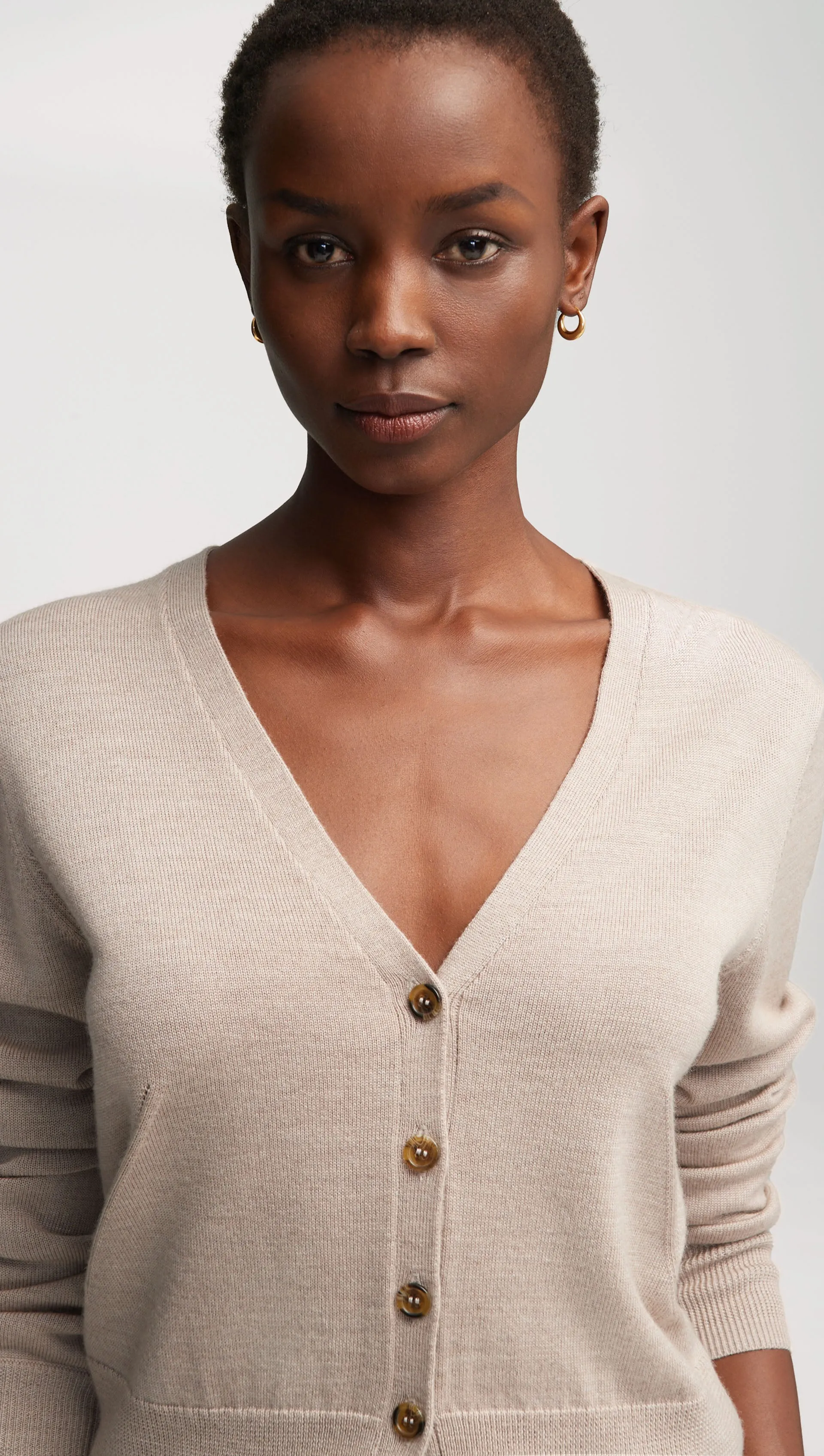 Everyday Knit Crew Cardigan in Merino Wool | Beige