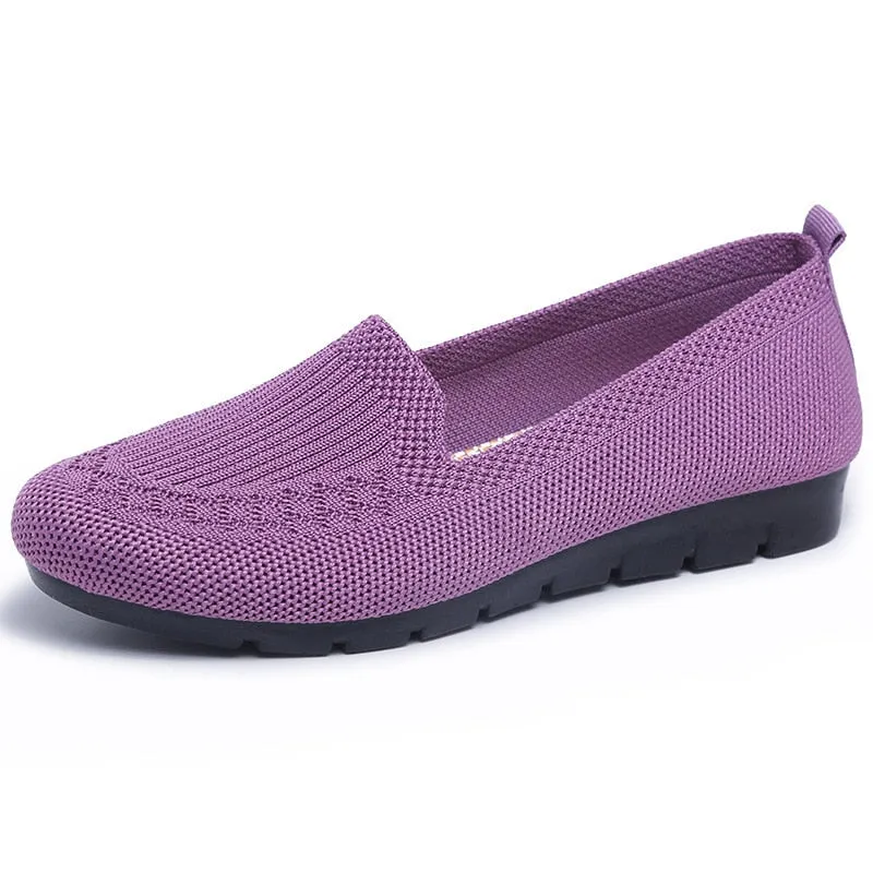 Fashionkova  2022 New Autumn Hot Women's Flats Woman Shoes Comfort Ladies Shoe Loafers Female Breathable Mesh Slip On Casual Women Footwear