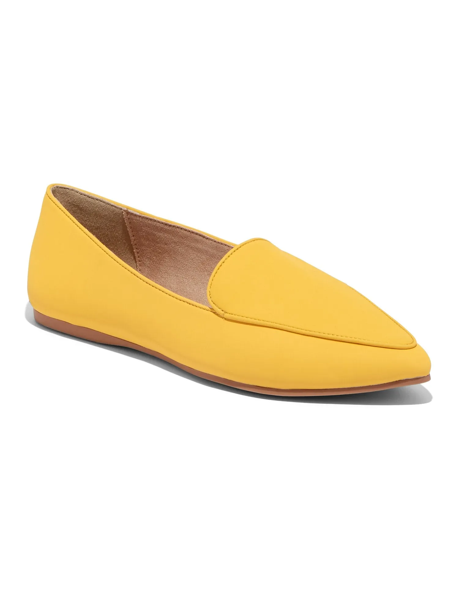 Faux-Leather Pointed-Toe Loafer