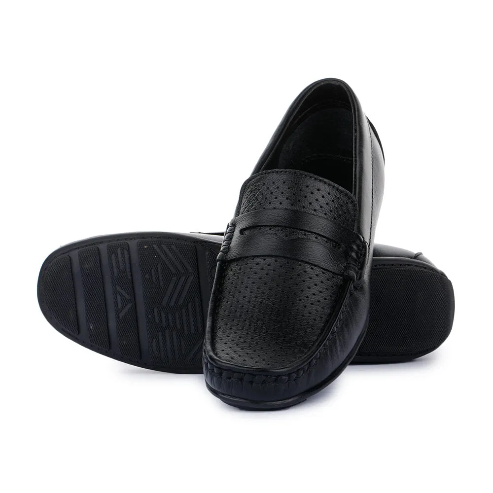 Fortune (Black) Classic Loafer Shoes For Men RLE-102 By Liberty