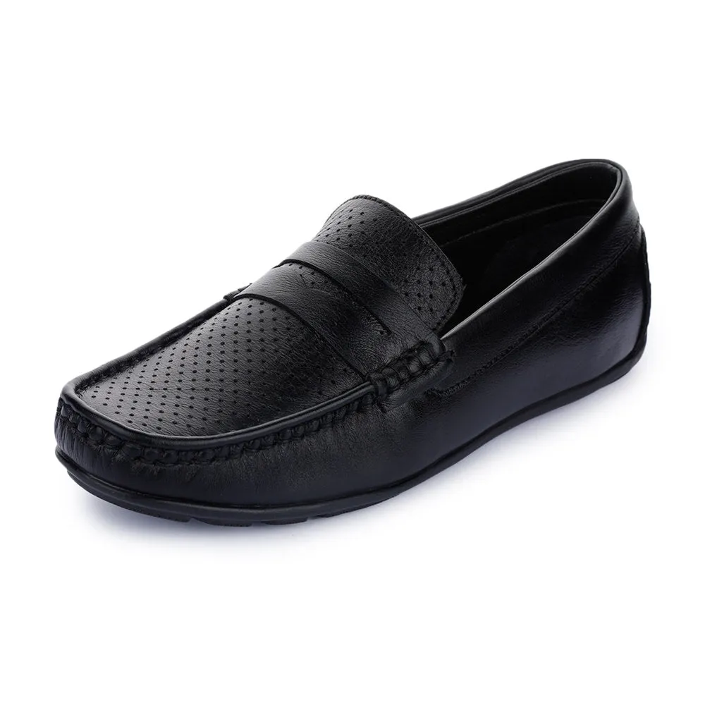 Fortune (Black) Classic Loafer Shoes For Men RLE-102 By Liberty