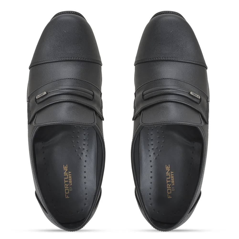 Fortune (Black) Penny Loafer Shoes For Men By Liberty