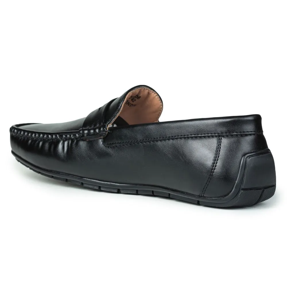 Fortune (Black) Penny Loafer Shoes For Men Fdy-206 By Liberty