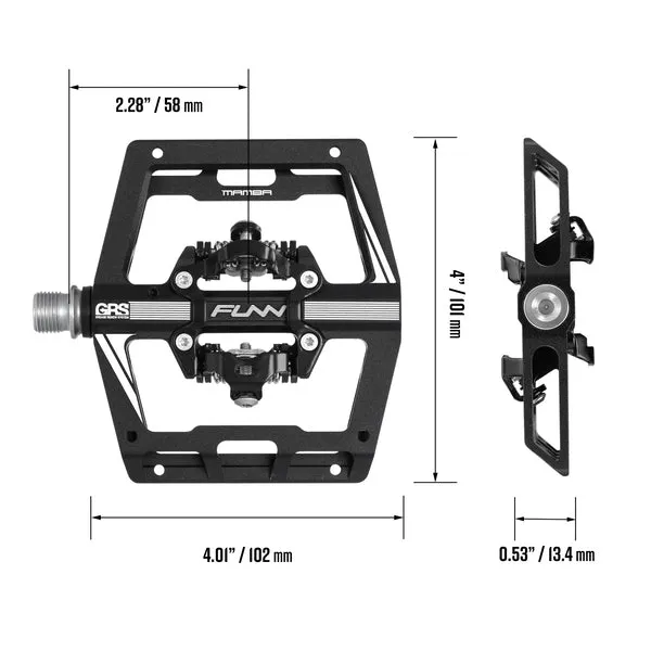 FUNN Pedals MTB Mamba Double Sided SPD Black with Blue Pins