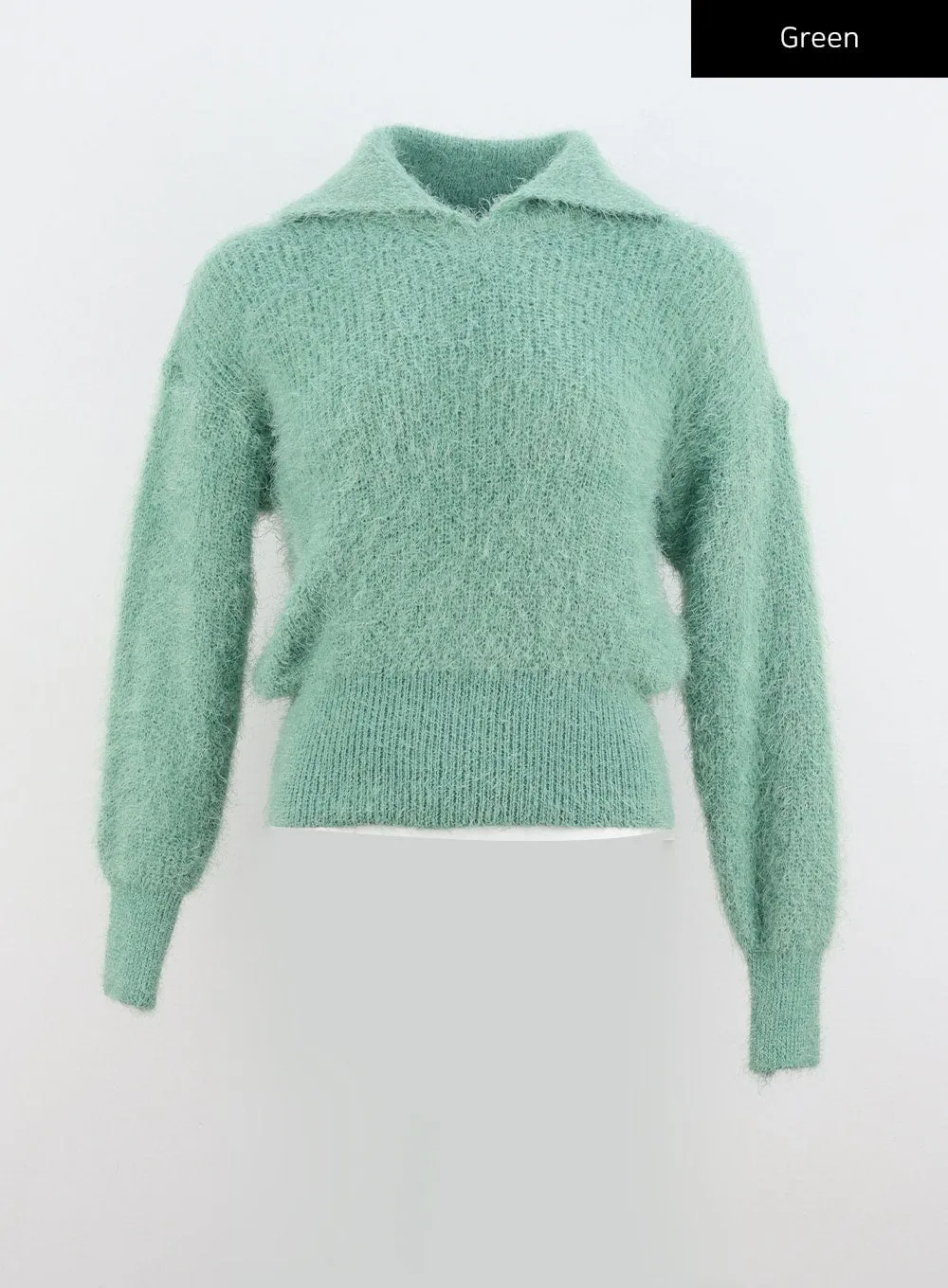 Fuzzy Knit Collar Sweater IO320