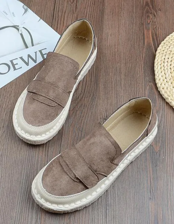 Hand-stitched Round Head Comfortable Loafers