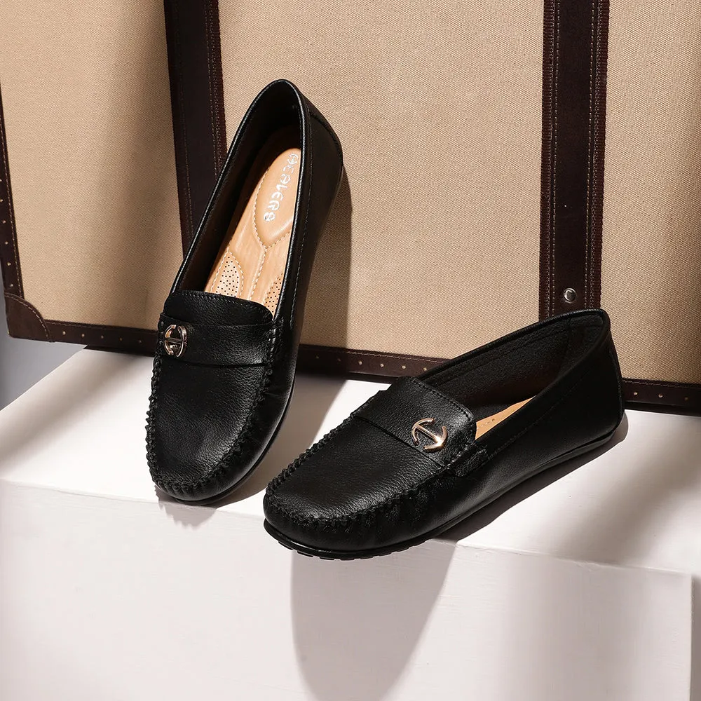 Healers Casual Black Loafers For Women GI-SD-301 By Liberty