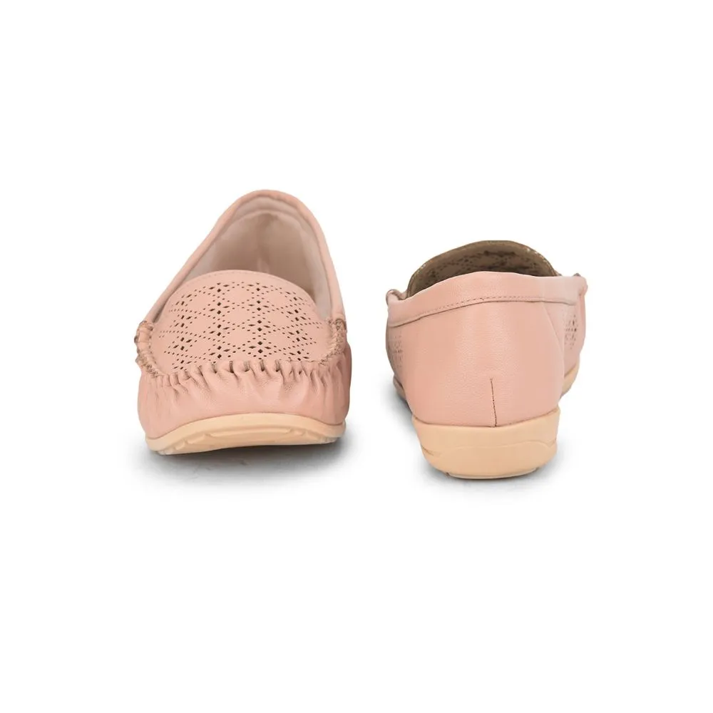 Healers Casual Peach Loafers For Women HM6-11 By Liberty