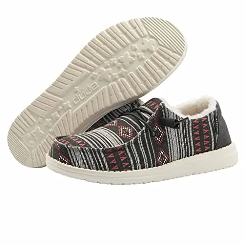 Hey Dude Women's Wendy Boho Stripe Chili Pepper Size 8 | Women’s Shoes | Women’s Lace Up Loafers | Comfortable & Light-Weight