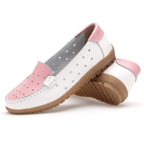 Hollow Out Soft Sole Casual Slip On Flat Loafers For Women