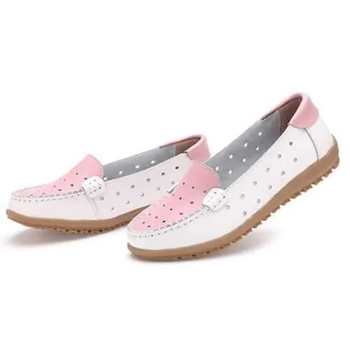 Hollow Out Soft Sole Casual Slip On Flat Loafers For Women