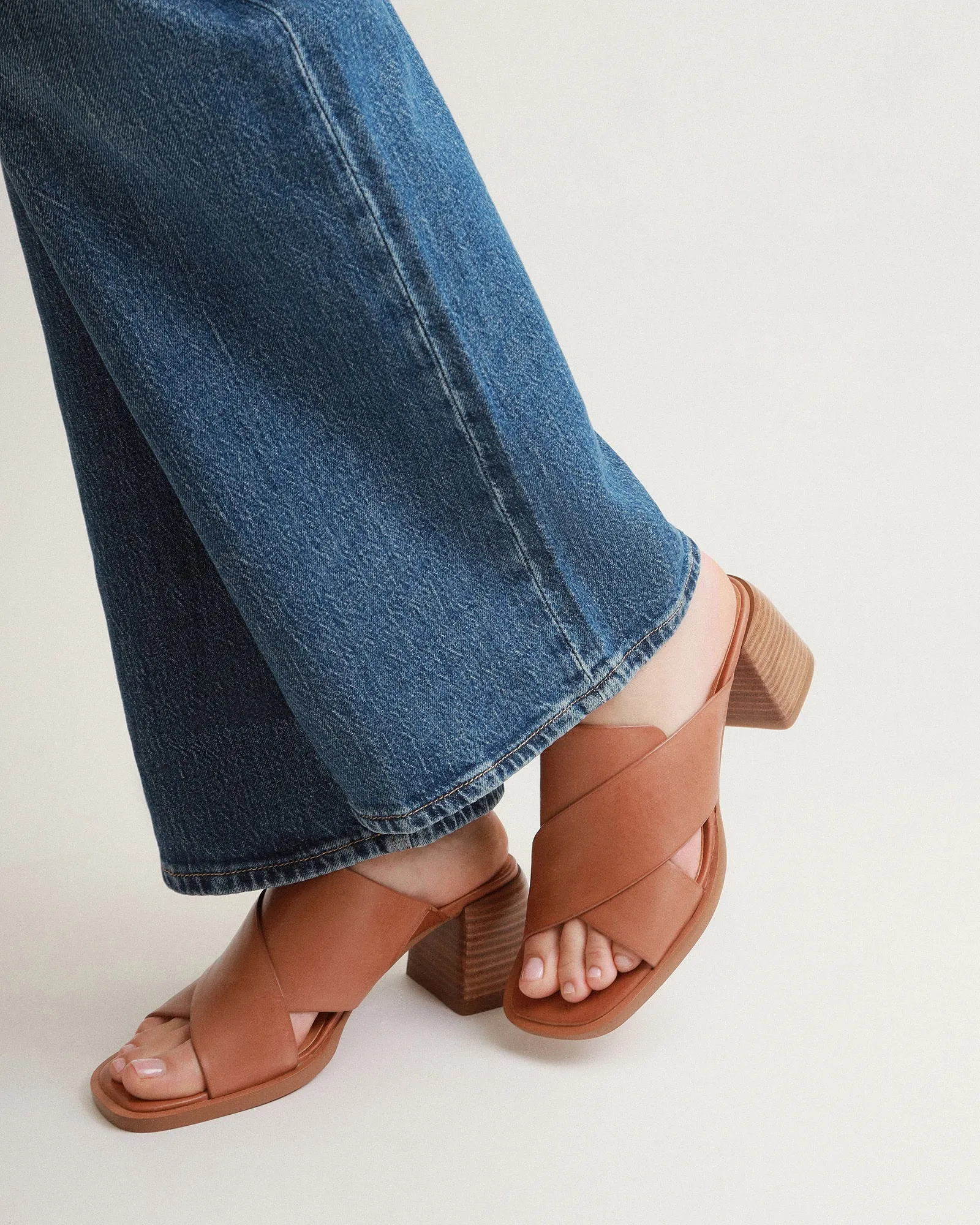 IOWA MID HEEL SANDALS BRANDY LEATHER