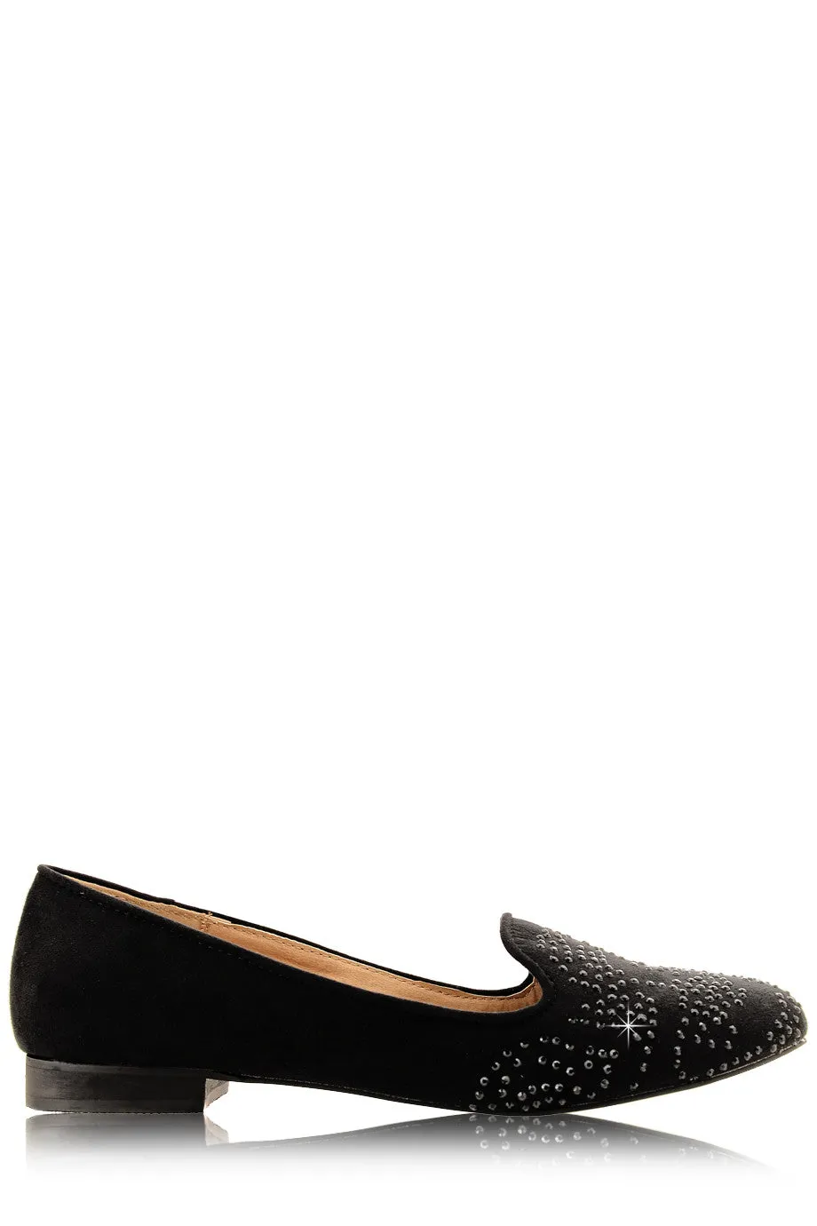 KENDRA Black Rhinestone Loafers