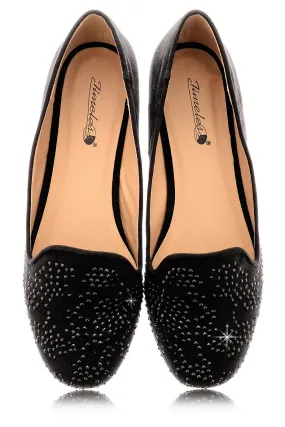 KENDRA Black Rhinestone Loafers